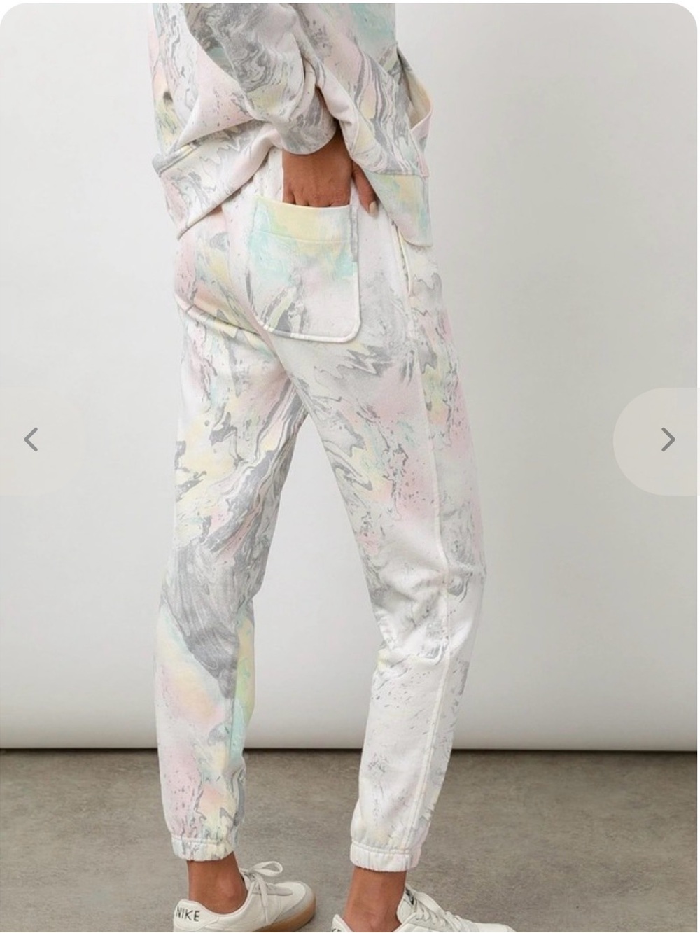 Rails Simo ivory Marble-Print Pastel Joggers - Women's White Pastel